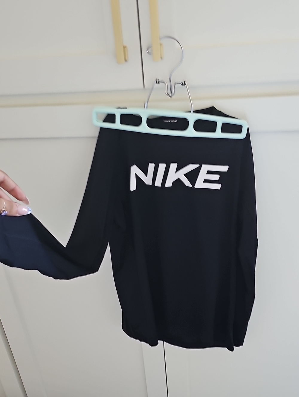 Nike Black Long Sleeve Shirt with White Logo